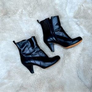 Clark’s Indigo Black Leather Ankle Boots